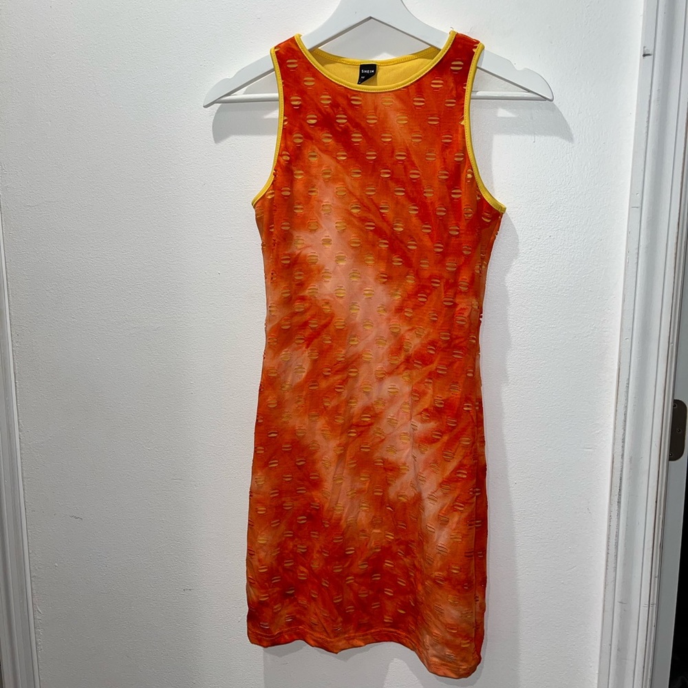 SHEIN fitted ribbed 2 layer dress Size Small